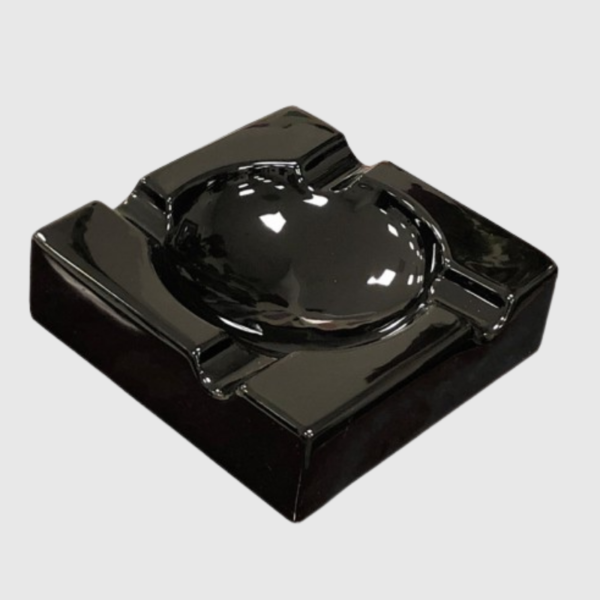 Gloss Black Ceramic Ash Tray (large)