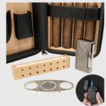 Manhattan Travel Cigar Bag 4/8 Ct Humidifier-Cutter-Lighter - Image 2